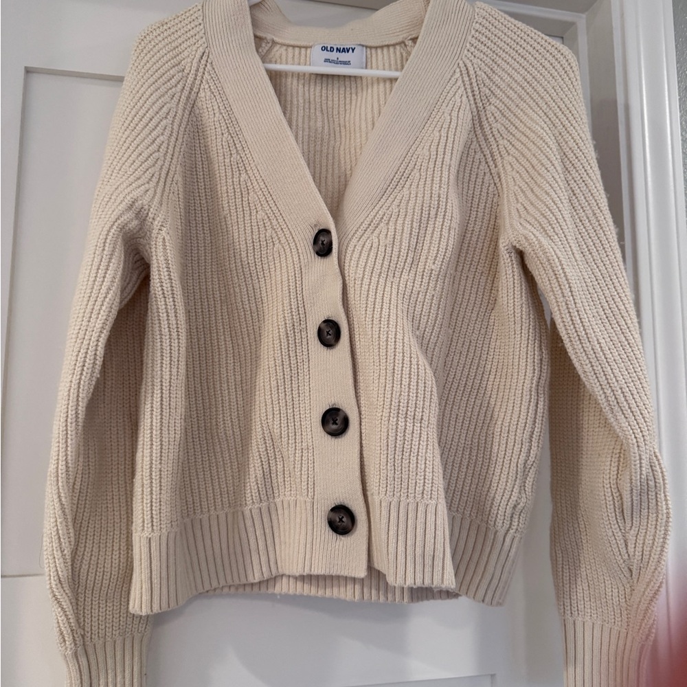 Old Navy Beige Ribbed Cardigan